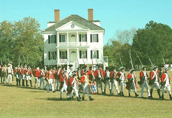 Over the years, many re-enactments of the Battle of Camden (also known as the Battle of Camden Courthouse) have been held in August--the month in which the battle was fought in 1780.  This photo is from one re-enactment in 2019.
[courtesy of City of Camden, SC]