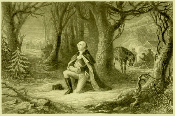 December 19, 1777: the American Revolution is two-and-a-half years old; it has been a year-and-a-half since the colonies declared their independence.  The war hasn't been going well for the Patriots and commander-in-chief General George Washington.

The British sent a fleet from New York City and landed an army in Maryland that had marched into Pennsylvania; defeated Washington at the battles of Brandywine and Paoli; captured two American forts along the Delaware; and occupied Philadelphia.

Congress had fled to Yorktown (now called York). Washington had tried to force them out of Philadelphia but his surprise attack at Germantown had failed, and he had been forced to retreat to Valley Forge, about twenty miles outside Philadelphia. 

The weather was getting worse, and Washington's men were tired; their equipment, worn out.  In this farming community named after an iron force that was located in a nearby valley, he prayed for the strength to continue despite shortages of food, clothing, and blankets and rampant episodes of disease. 

More soldiers end up dying at Valley Forge than in any single battle during the Revolution. 

In many respects, the survival at Valley Forge is even more important than the military victories that would follow.