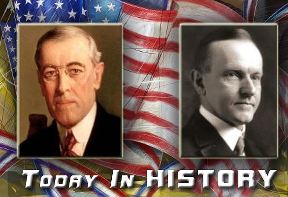 (L-R) Woodrow Wilson and Calvin Coolidge