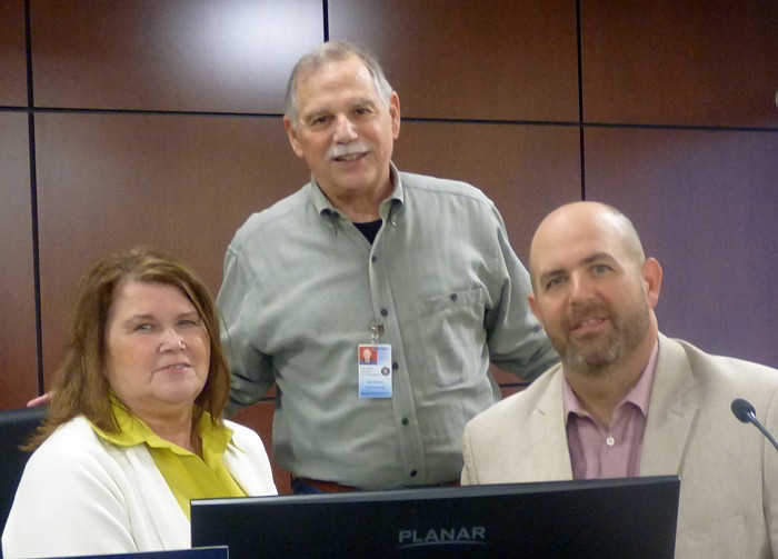 Cathy Davis (left) was chosen by a 3-2 vote as the new chair of the Lincoln County Commissioners; Bud Cesena (center) will remain vice chair.  Jamie Lineberger (right) was also nominated for chair by Carrol Mitchem, but he voted for Davis and she for him, while Cesena and Anita McCall voted for Lineberger.